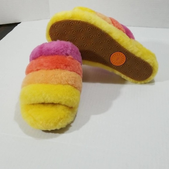 UGG Fluff Yeah Slide Slipper Yellow Sz 8 - Picture 4 of 4